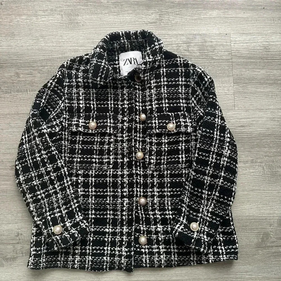 Zara tweet jacket elegant transition chic Xs - Picture 1 of 5